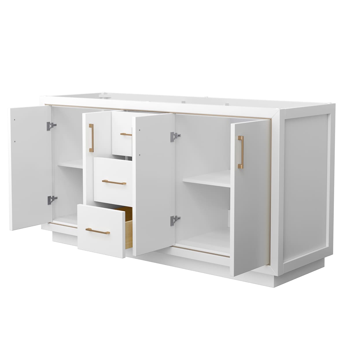 Icon 66" Double Free Standing Vanity Cabinet Only - Less Vanity Top
