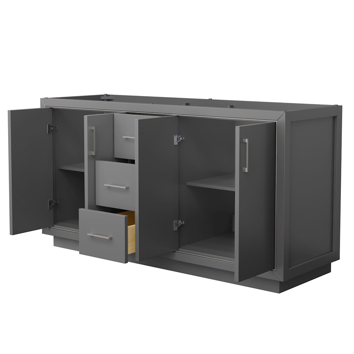 Icon 66" Double Free Standing Vanity Cabinet Only - Less Vanity Top