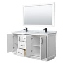 Icon 66" Free Standing Double Basin Vanity Set with Cabinet, Marble Vanity Top, and Framed Mirror - image 9