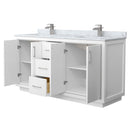 Icon 66" Free Standing Double Basin Vanity Set with Cabinet and Marble Vanity Top - image 2