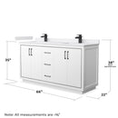 Icon 66" Free Standing Double Basin Vanity Set with Cabinet, Cultured Marble Vanity Top, and Framed Mirror - image 8