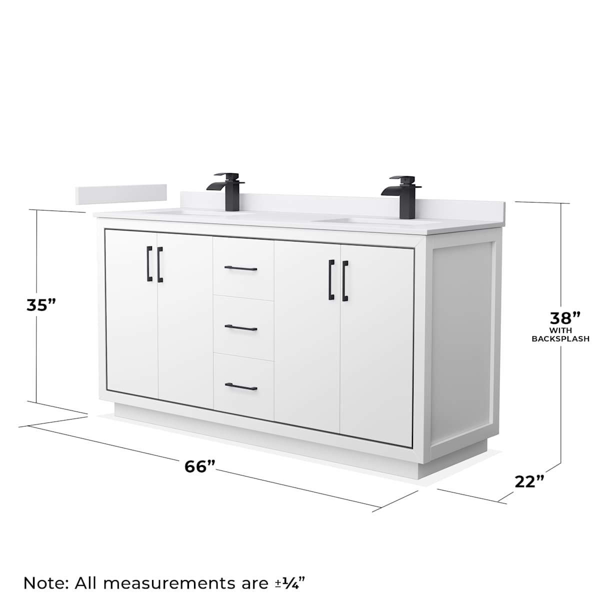 Icon 66" Free Standing Double Basin Vanity Set with Cabinet, Cultured Marble Vanity Top, and Framed Mirror