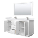 Icon 66" Free Standing Double Basin Vanity Set with Cabinet, Cultured Marble Vanity Top, and Framed Mirror - image 10