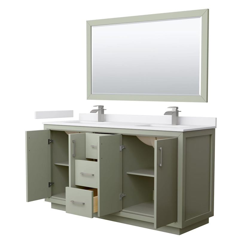 Icon 66" Free Standing Double Basin Vanity Set with Cabinet, Cultured Marble Vanity Top, and Framed Mirror - image 21