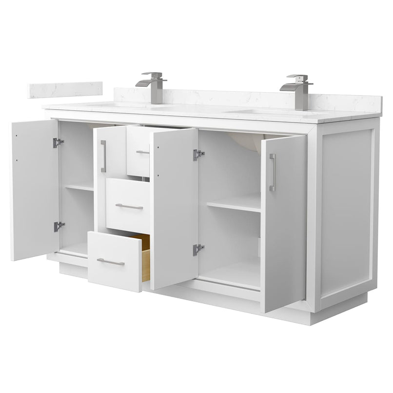 Icon 66" Free Standing Double Basin Vanity Set with Cabinet and Cultured Marble Vanity Top - image 2