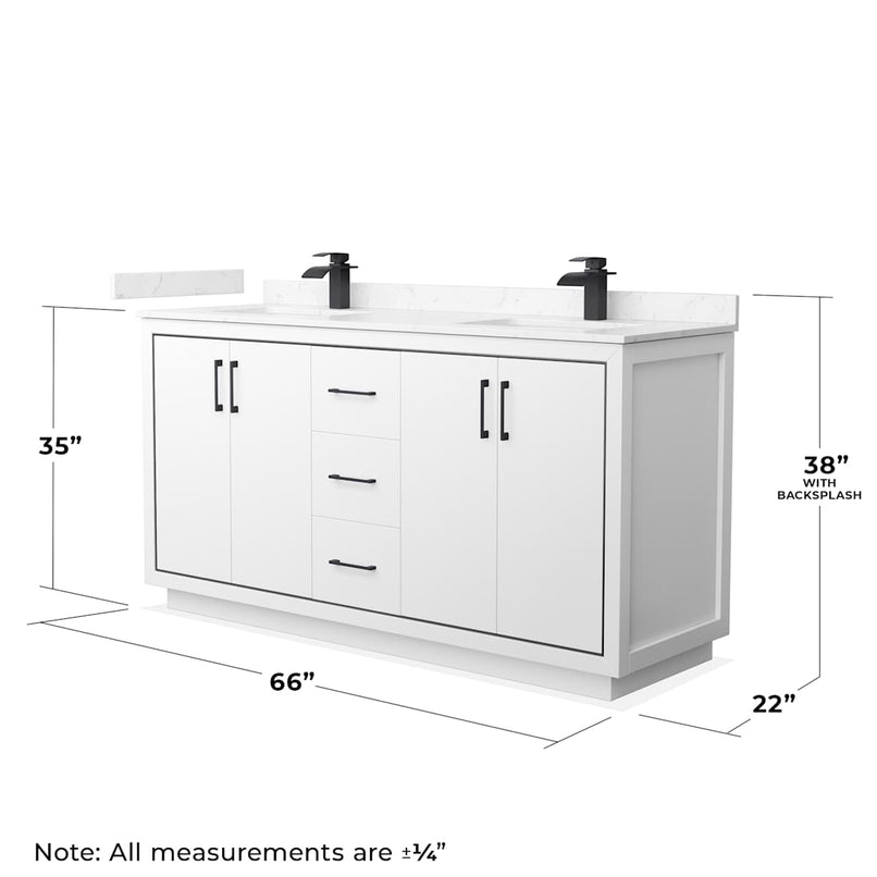 Icon 66" Free Standing Double Basin Vanity Set with Cabinet and Cultured Marble Vanity Top - image 7