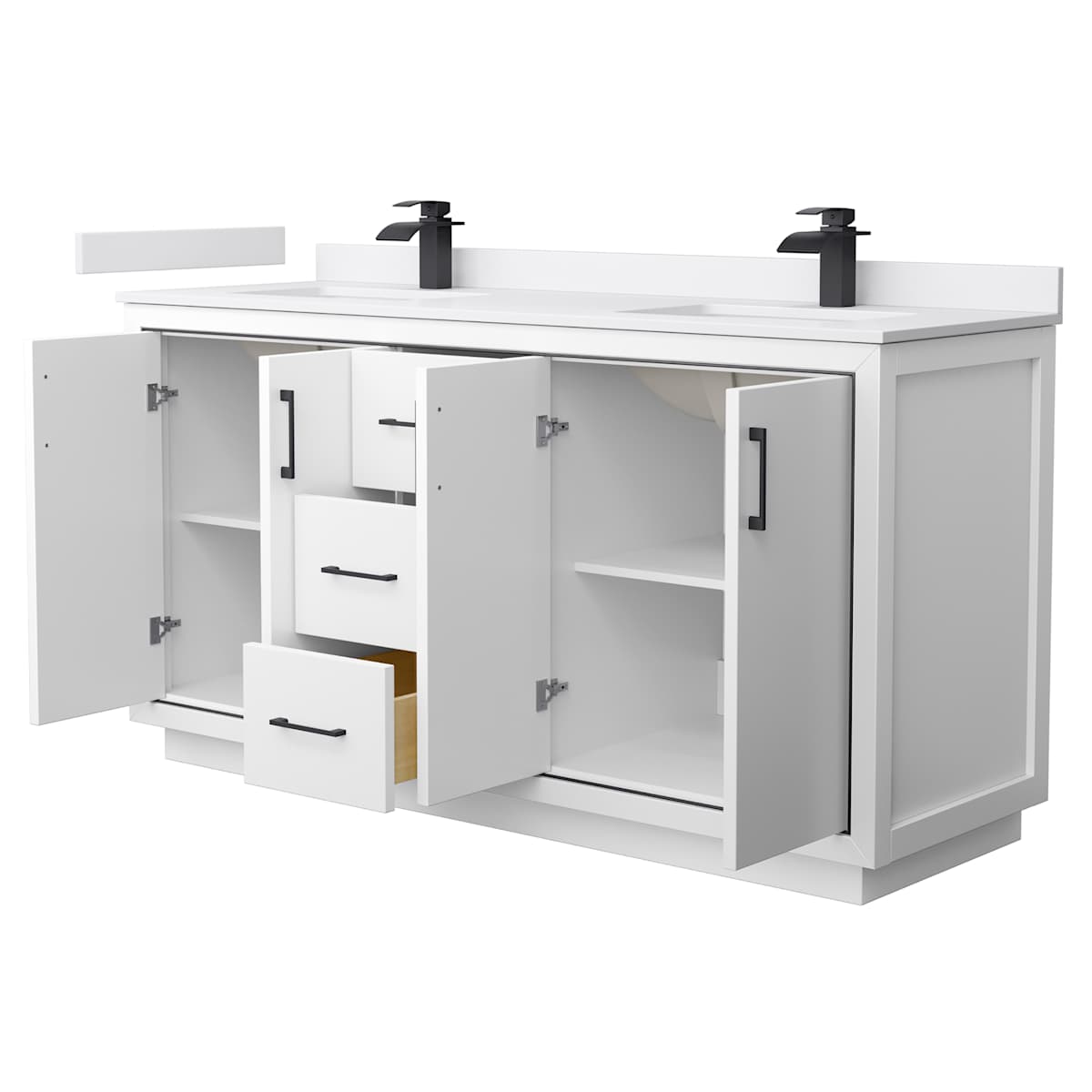 Icon 66" Free Standing Double Basin Vanity Set with Cabinet and Cultured Marble Vanity Top - image 11
