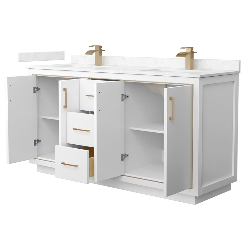 Icon 66" Free Standing Double Basin Vanity Set with Cabinet and Cultured Marble Vanity Top - image 12