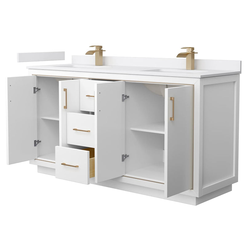 Icon 66" Free Standing Double Basin Vanity Set with Cabinet and Cultured Marble Vanity Top - image 13
