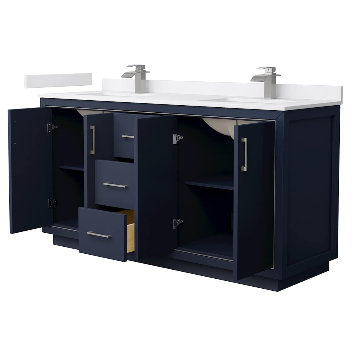 Icon 66" Free Standing Double Basin Vanity Set with Cabinet and Cultured Marble Vanity Top - image 19