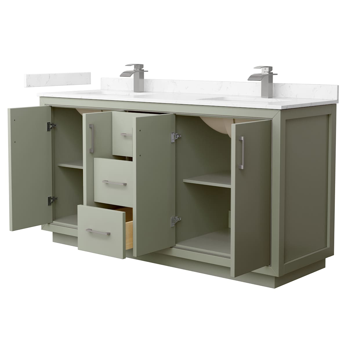 Icon 66" Free Standing Double Basin Vanity Set with Cabinet and Cultured Marble Vanity Top - image 20