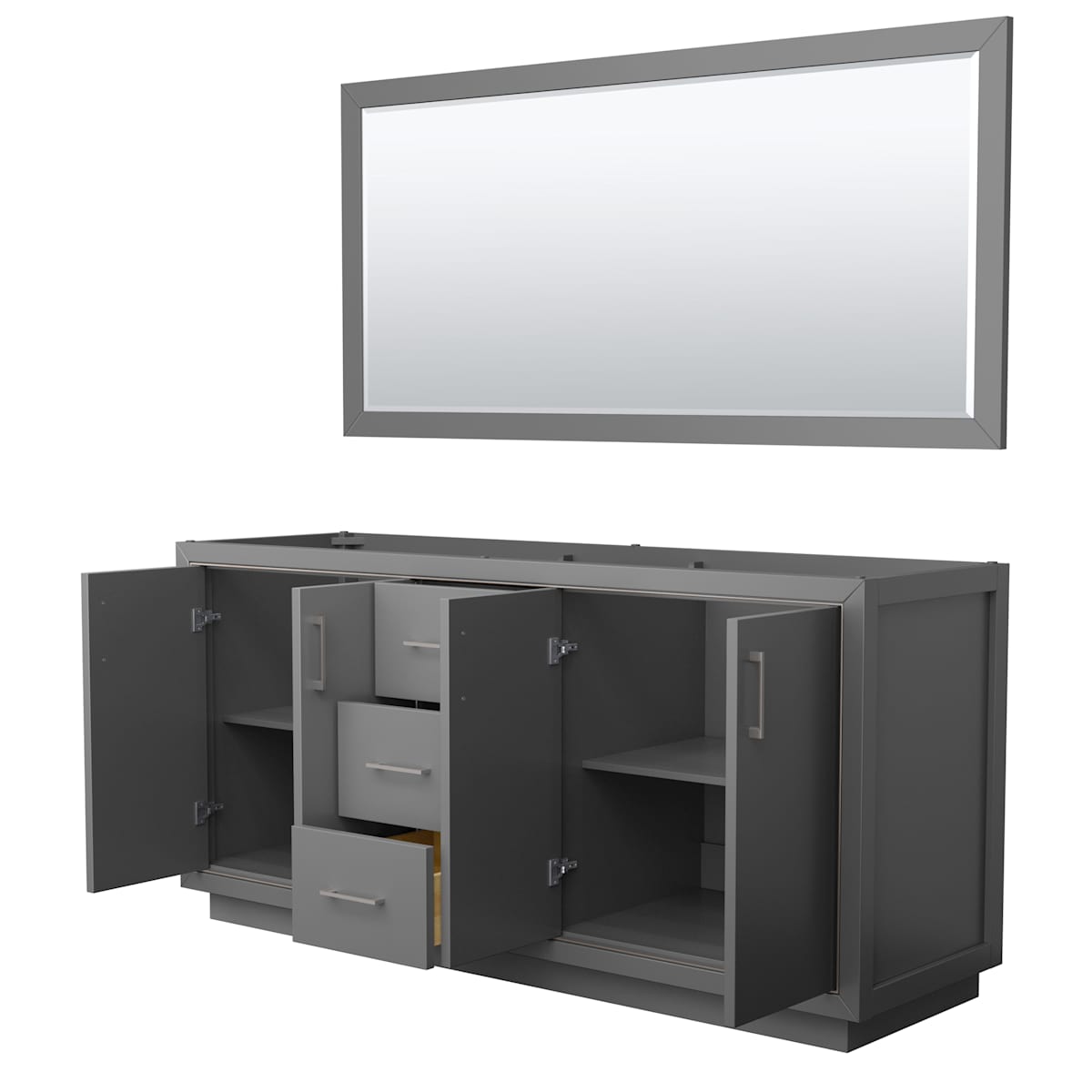 Icon 71" Double Free Standing Vanity Cabinet - Less Vanity Top