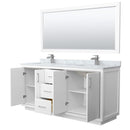 Icon 72" Free Standing Double Basin Vanity Set with Cabinet, Marble Vanity Top, and Framed Mirror - image 2