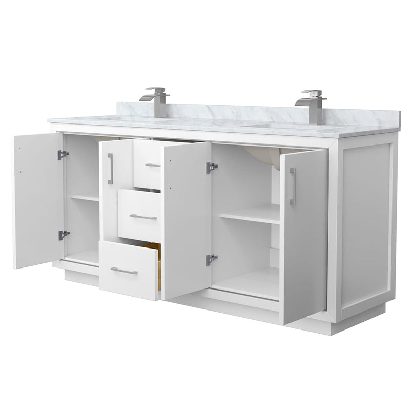Icon 72" Free Standing Double Basin Vanity Set with Cabinet and Marble Vanity Top - image 2
