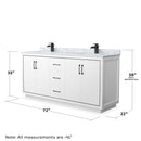 Icon 72" Free Standing Double Basin Vanity Set with Cabinet and Marble Vanity Top - image 6