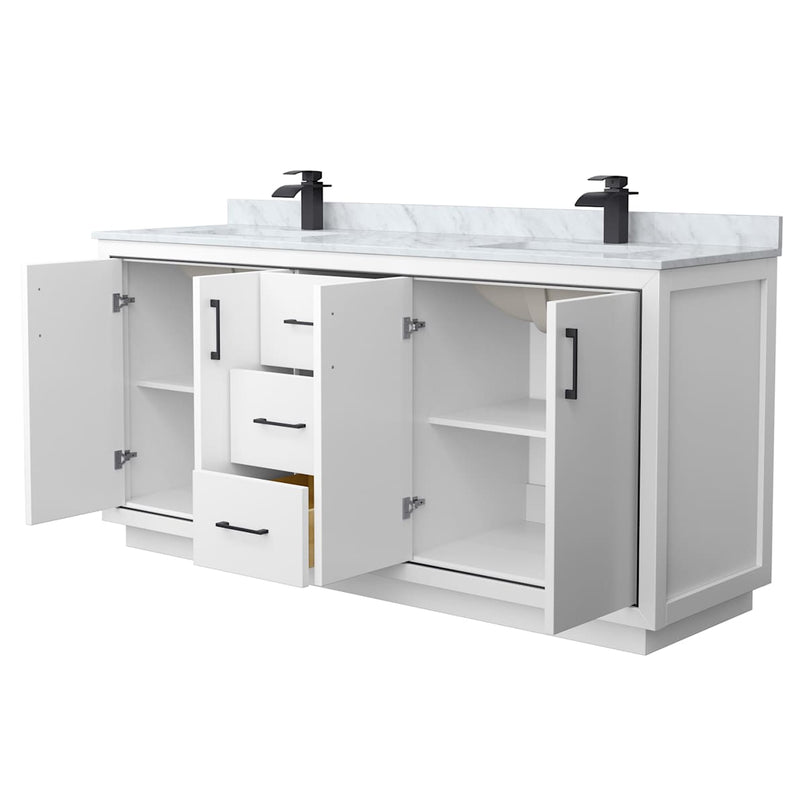 Icon 72" Free Standing Double Basin Vanity Set with Cabinet and Marble Vanity Top - image 8