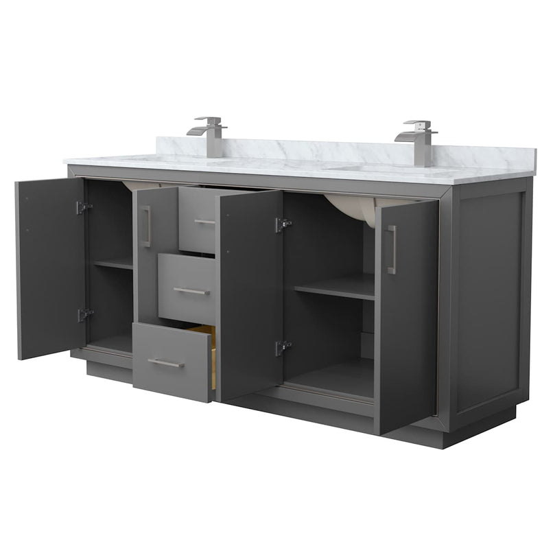 Icon 72" Free Standing Double Basin Vanity Set with Cabinet and Marble Vanity Top - image 10