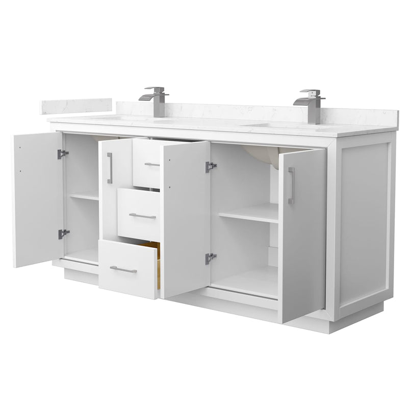 Icon 72" Free Standing Double Basin Vanity Set with Cabinet and Cultured Marble Vanity Top - image 2