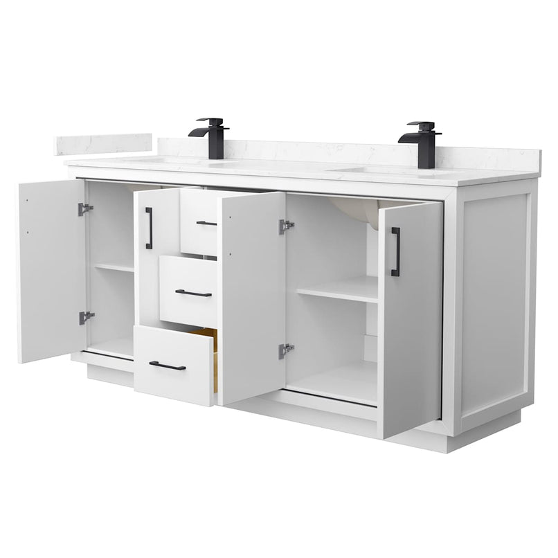 Icon 72" Free Standing Double Basin Vanity Set with Cabinet and Cultured Marble Vanity Top - image 10