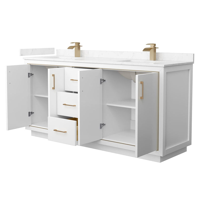 Icon 72" Free Standing Double Basin Vanity Set with Cabinet and Cultured Marble Vanity Top - image 12