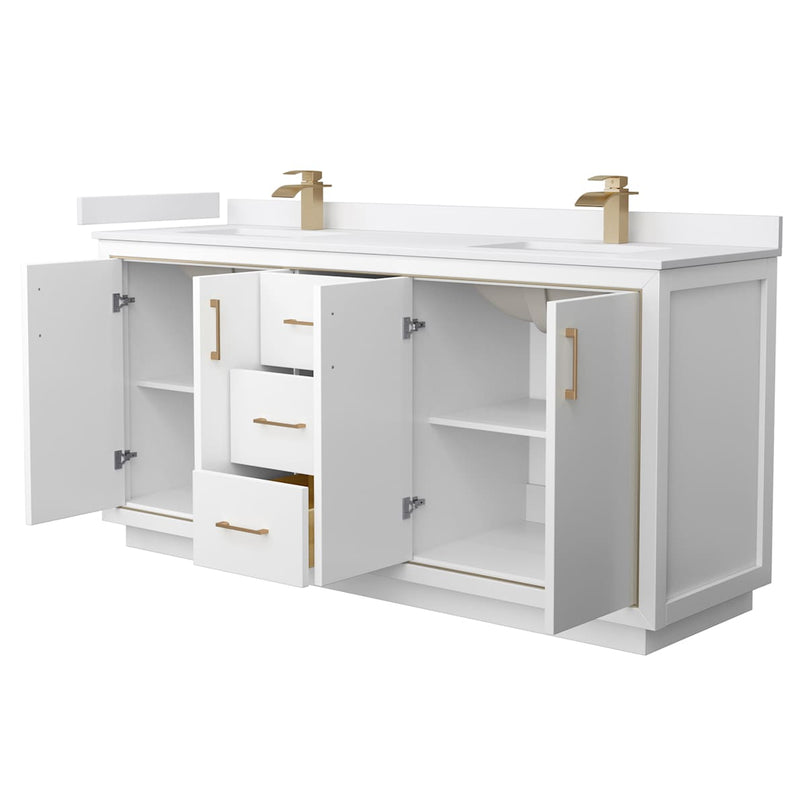 Icon 72" Free Standing Double Basin Vanity Set with Cabinet and Cultured Marble Vanity Top - image 13