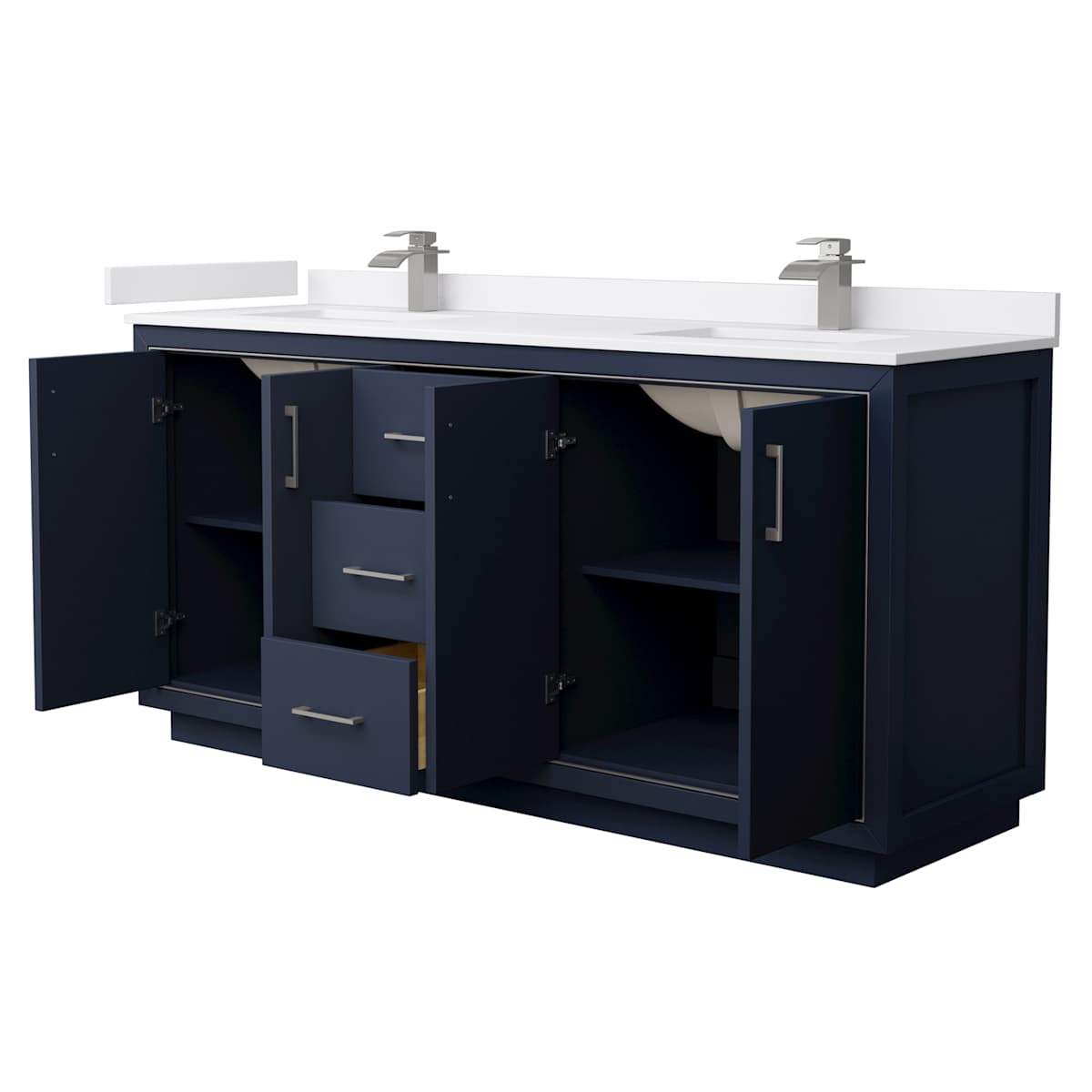 Icon 72" Free Standing Double Basin Vanity Set with Cabinet and Cultured Marble Vanity Top - image 19