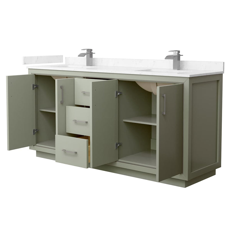 Icon 72" Free Standing Double Basin Vanity Set with Cabinet and Cultured Marble Vanity Top - image 20