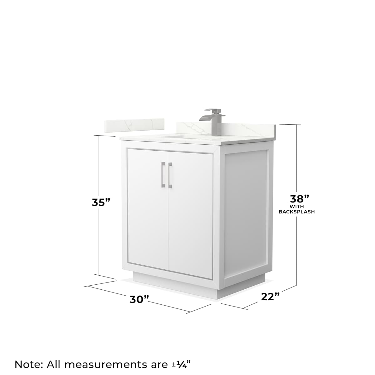 Icon 30" Free Standing Single Basin Vanity Set with Cabinet, Quartz Vanity Top, and Framed Mirror - image 7