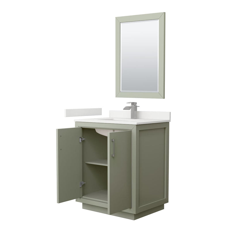 Icon 30" Free Standing Single Basin Vanity Set with Cabinet, Quartz Vanity Top, and Framed Mirror - image 18
