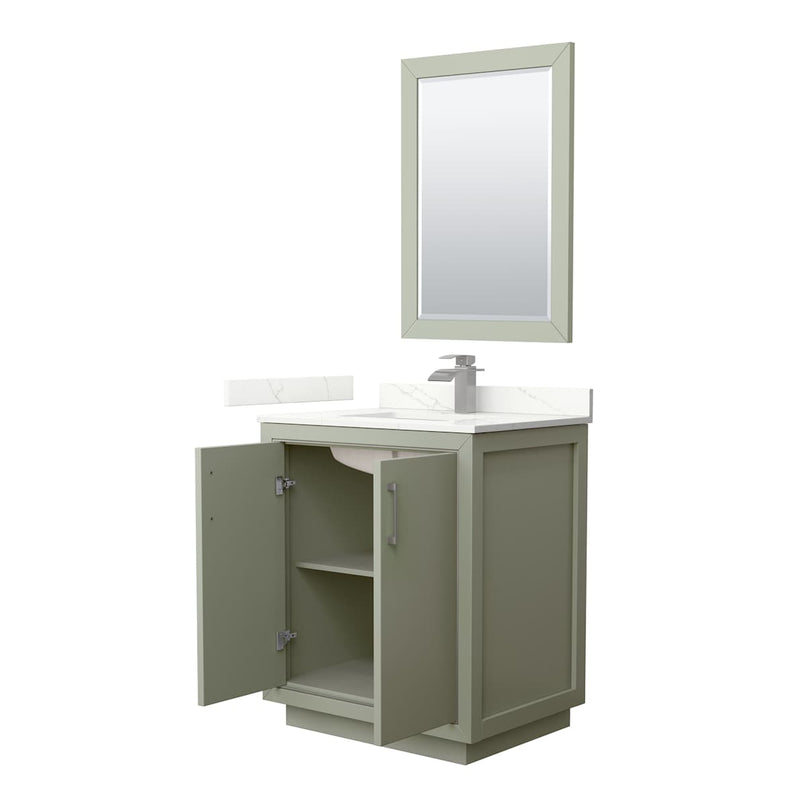 Icon 30" Free Standing Single Basin Vanity Set with Cabinet, Quartz Vanity Top, and Framed Mirror - image 19