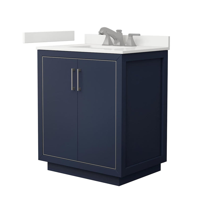 Icon 30" Free Standing Single Basin Vanity Set with Cabinet and Quartz Vanity Top - image 1