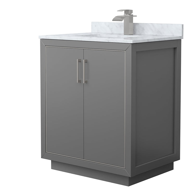 Icon 30" Free Standing Single Basin Vanity Set with Cabinet and Marble Vanity Top - image 1