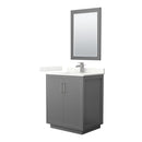 Icon 30" Free Standing Single Basin Vanity Set with Cabinet, Quartz Vanity Top, and Framed Mirror - image 1