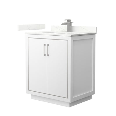 Icon 30" Free Standing Single Basin Vanity Set with Cabinet and Quartz Vanity Top - image 1