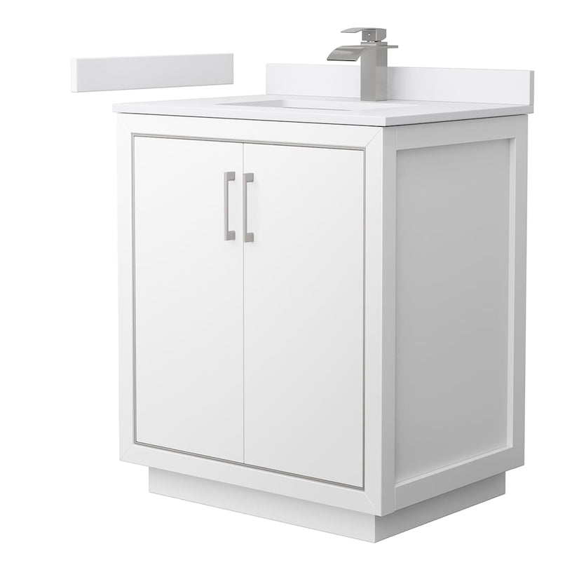 Icon 30" Free Standing Single Basin Vanity Set with Cabinet and Cultured Marble Vanity Top - image 1