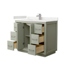 Icon 42" Free Standing Single Basin Vanity Set with Cabinet and Quartz Vanity Top - image 14
