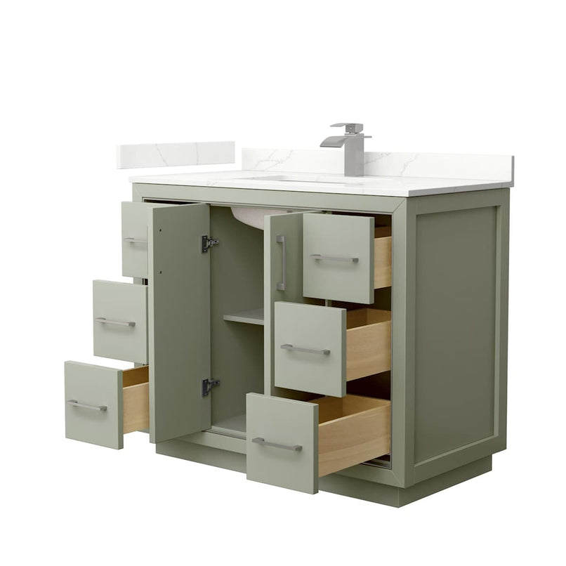 Icon 42" Free Standing Single Basin Vanity Set with Cabinet and Quartz Vanity Top - image 15