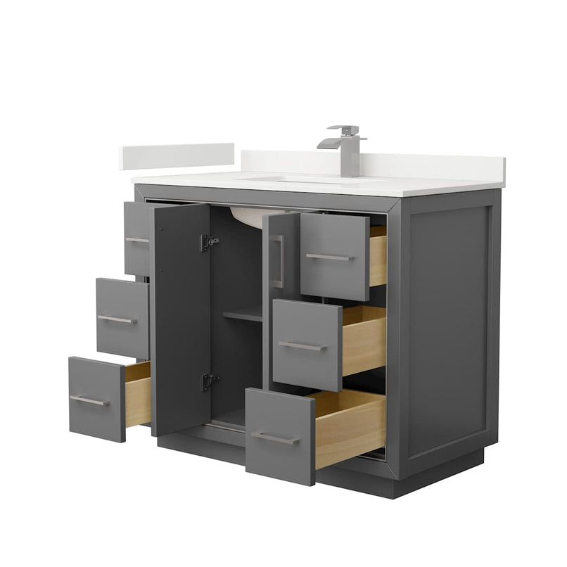 Icon 42" Free Standing Single Basin Vanity Set with Cabinet and Quartz Vanity Top - image 16