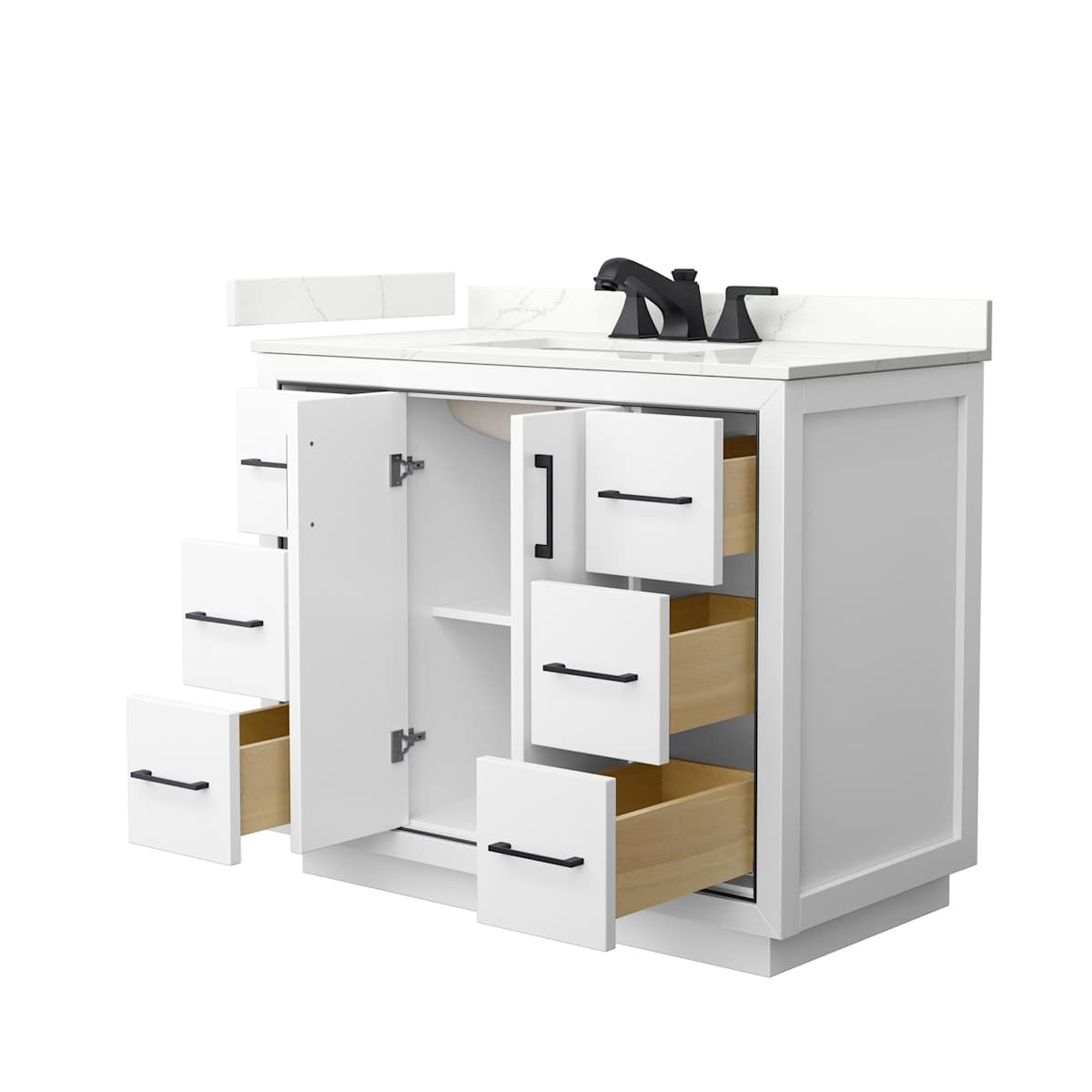 Icon 42" Free Standing Single Basin Vanity Set with Cabinet and Quartz Vanity Top - image 10