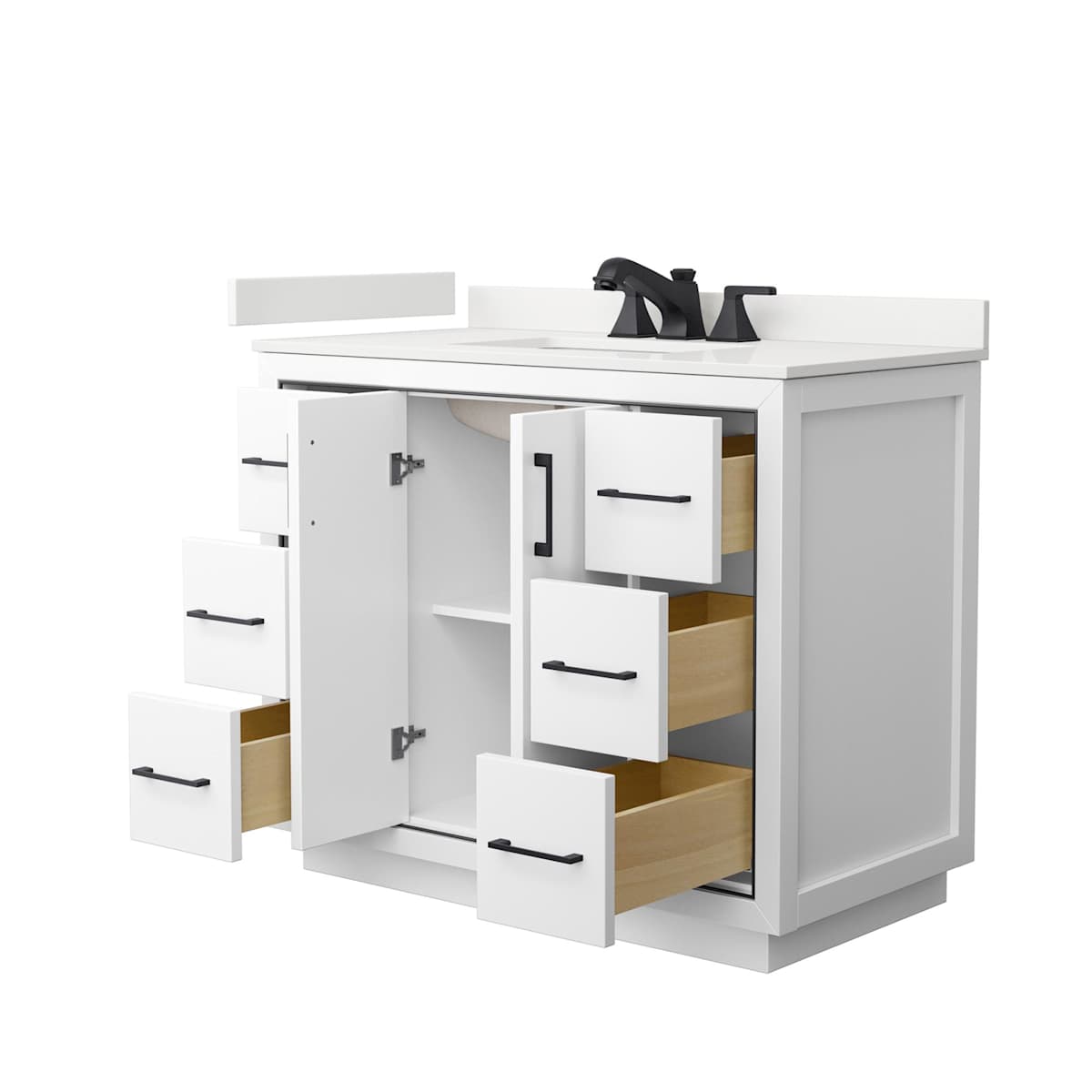 Icon 42" Free Standing Single Basin Vanity Set with Cabinet and Quartz Vanity Top - image 11