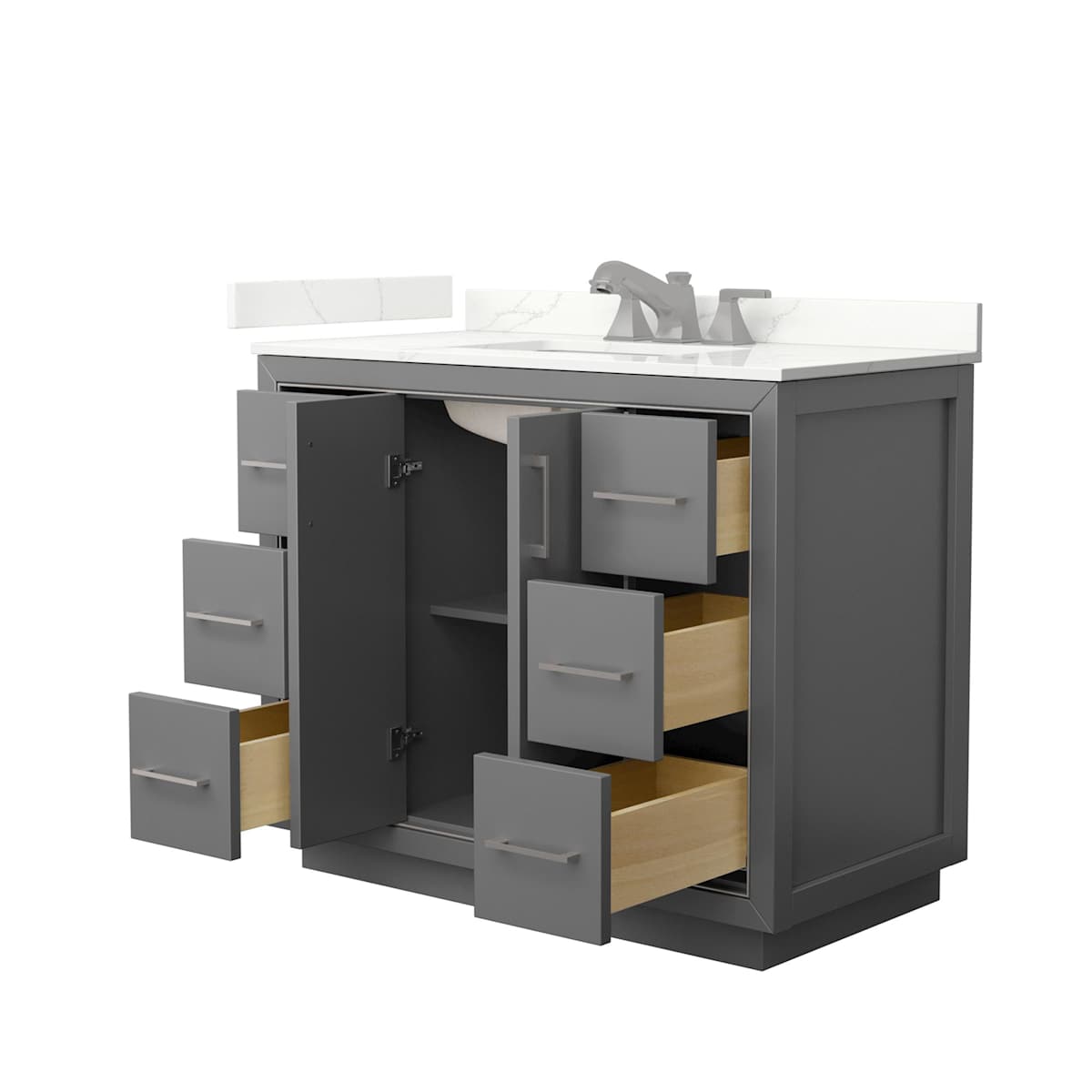Icon 42" Free Standing Single Basin Vanity Set with Cabinet and Quartz Vanity Top - image 14