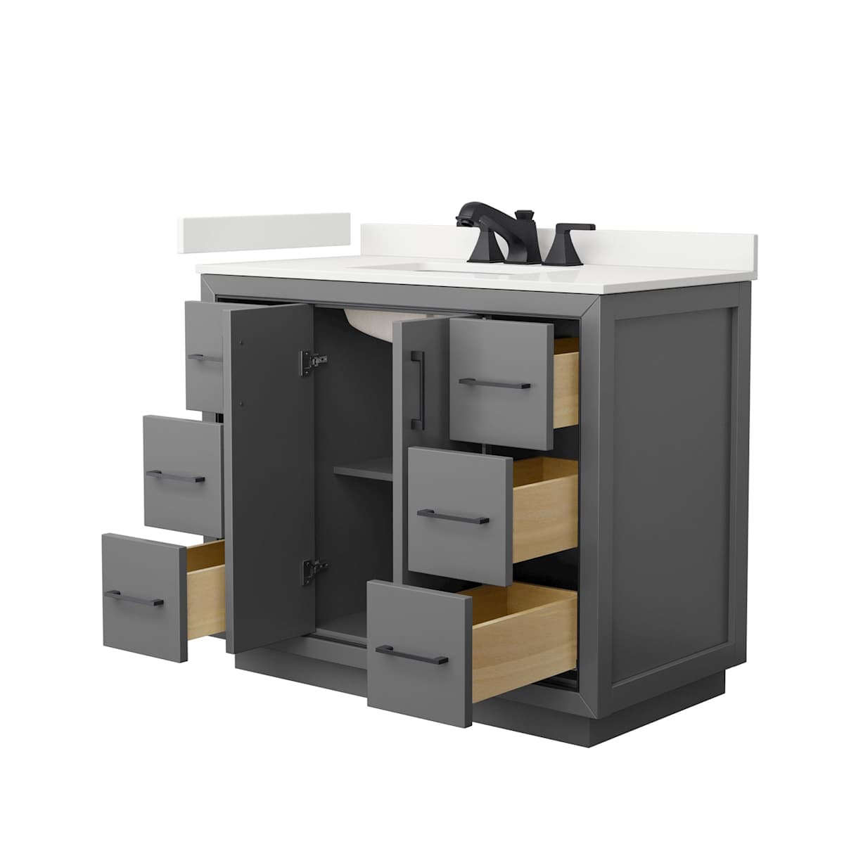 Icon 42" Free Standing Single Basin Vanity Set with Cabinet and Quartz Vanity Top - image 17