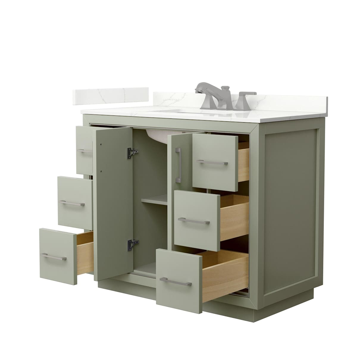 Icon 42" Free Standing Single Basin Vanity Set with Cabinet and Quartz Vanity Top - image 20