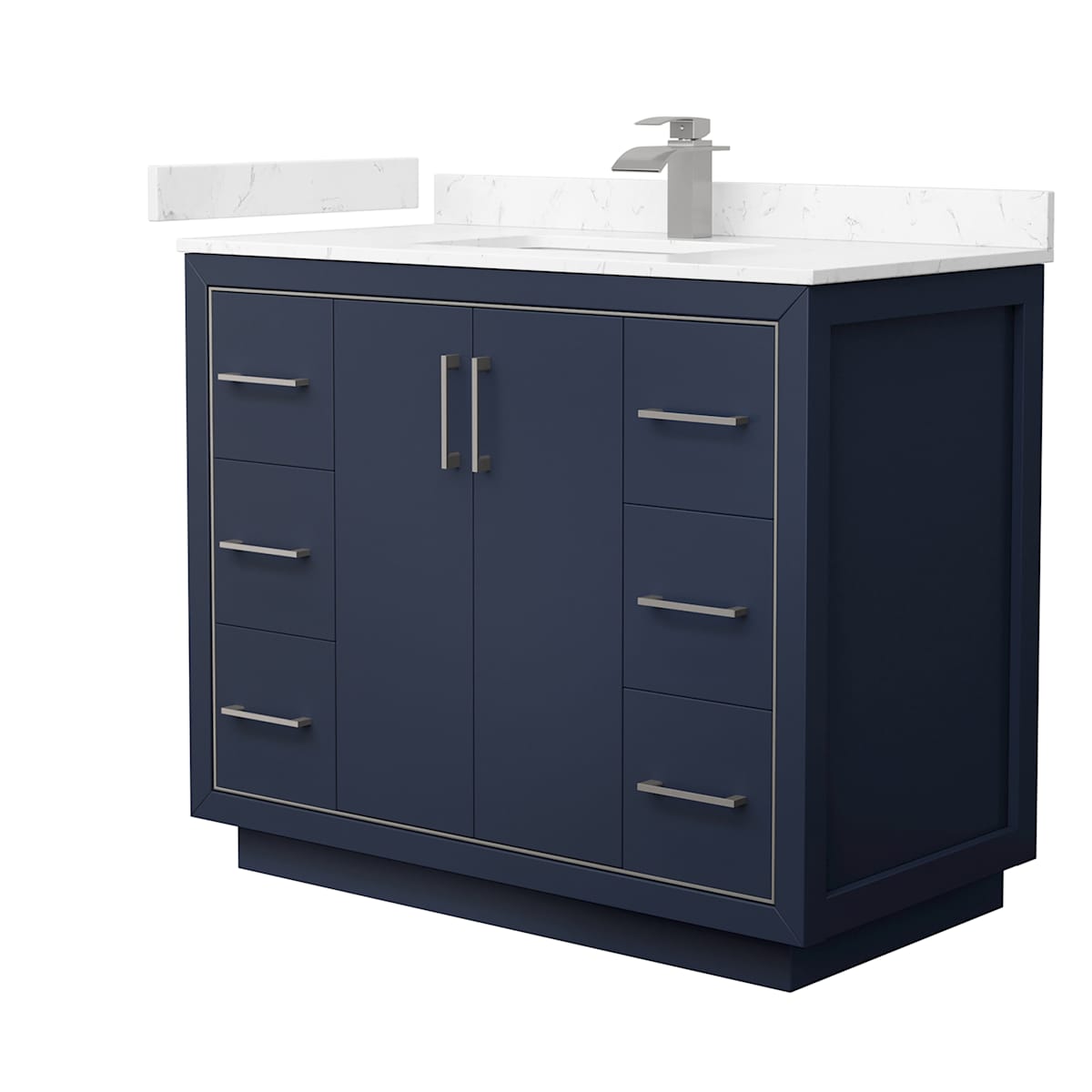 Icon 42" Free Standing Single Basin Vanity Set with Cabinet and Cultured Marble Vanity Top