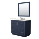 Icon 42" Free Standing Single Basin Vanity Set with Cabinet, Quartz Vanity Top, and Framed Mirror - image 1