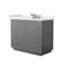 Icon 42" Free Standing Single Basin Vanity Set with Cabinet and Quartz Vanity Top - image 1