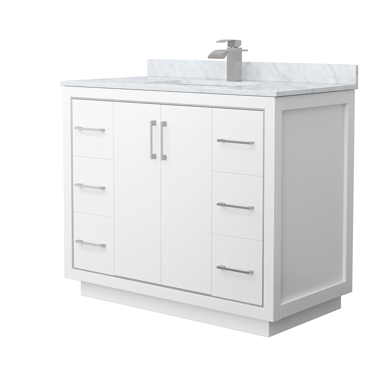 Icon 42" Free Standing Single Basin Vanity Set with Cabinet and Marble Vanity Top - image 1