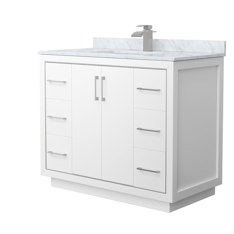 Icon 42" Free Standing Single Basin Vanity Set with Cabinet and Marble Vanity Top - image 1