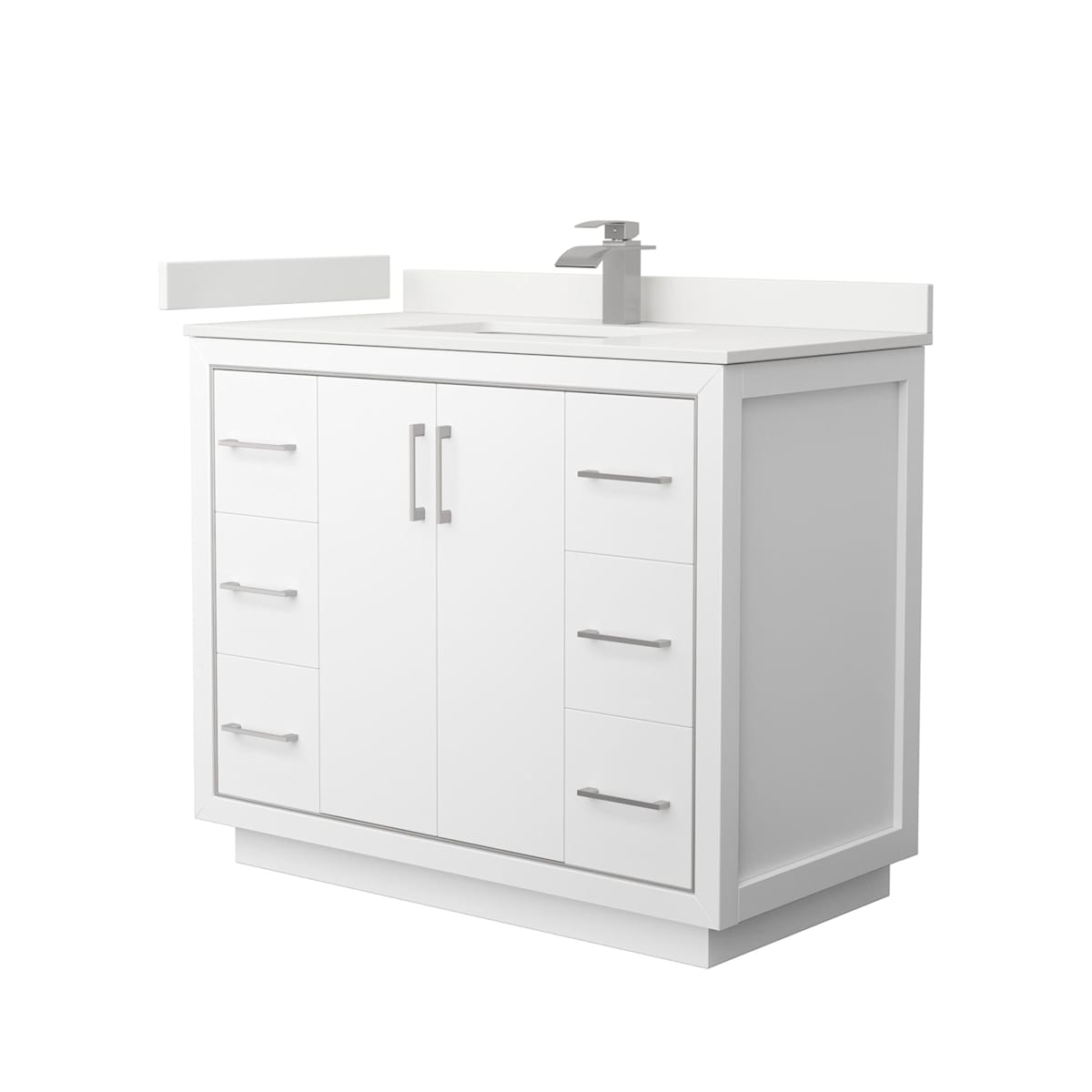 Icon 42" Free Standing Single Basin Vanity Set with Cabinet and Quartz Vanity Top