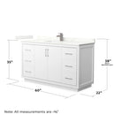 Icon 60" Free Standing Single Basin Vanity Set with Cabinet, Quartz Vanity Top, and Framed Mirror - image 8